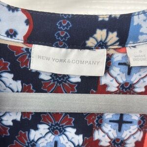 New York & Company Floral Dress - Red, Blue, White